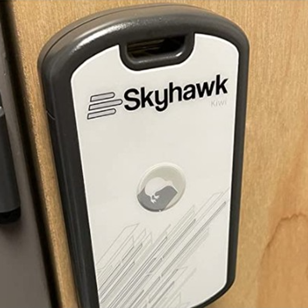 Skyhawk Kiwi mounted on a door