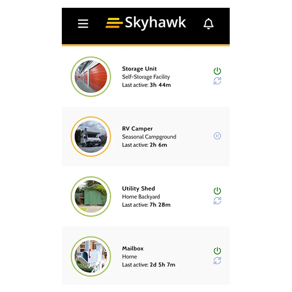 Skyhawk mobile App dashboard view