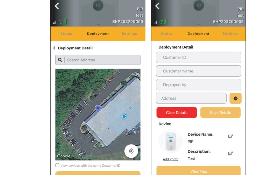 Mobile App screen view of Kiwi deployment