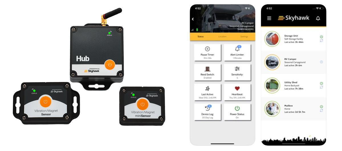 Hubs-sensors-app Skyhawk hub and mobile app